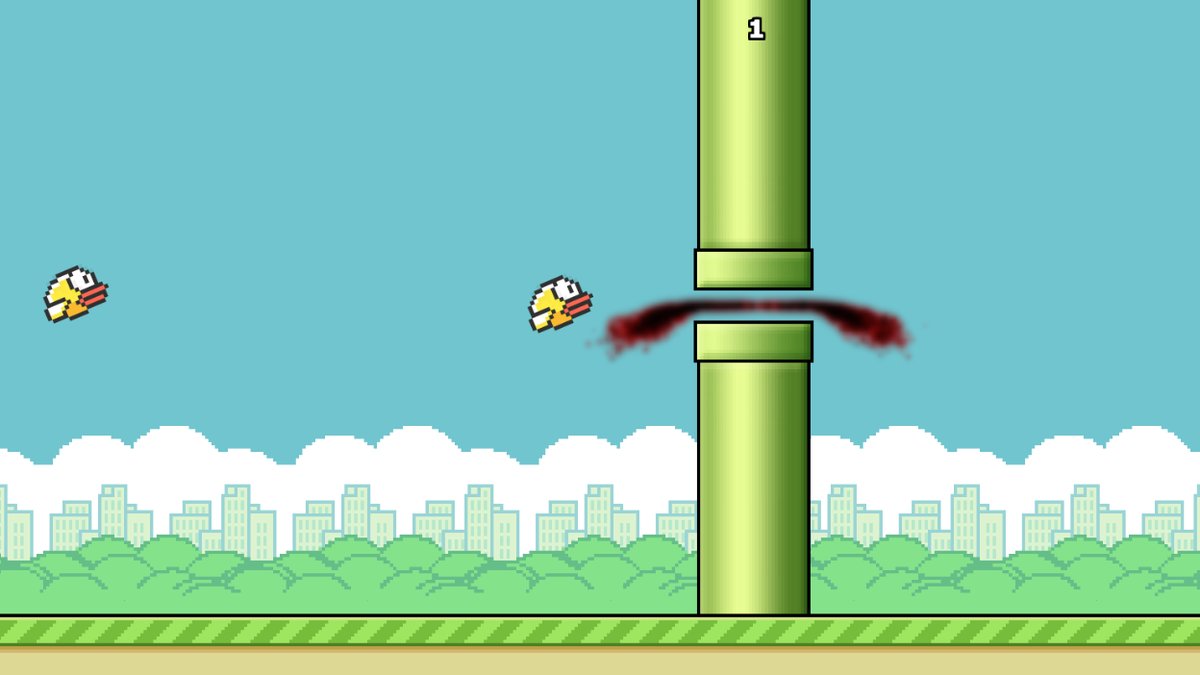 Här dör Flappy Bird.